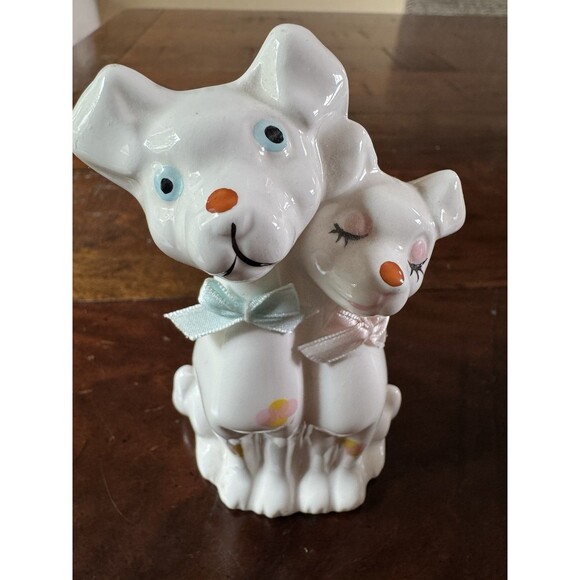 Vintage Shiah Yih Boy Girl Dog & Cat Figurines Wearing Ribbon‎ Bows - Picture 7 of 10